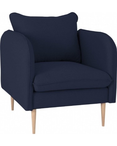 Fauteuil rembourré mousse haute résilience tissu bleu