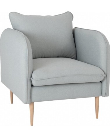 Fauteuil rembourré mousse haute résilience tissu gris clair