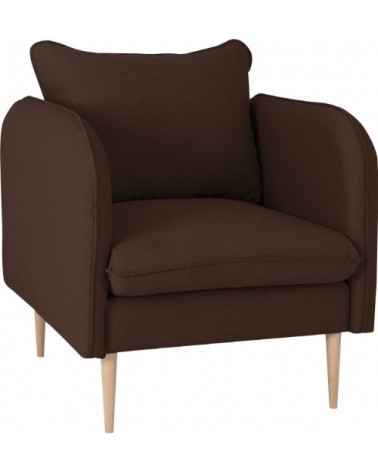 Fauteuil rembourré mousse haute résilience tissu marron