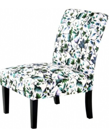 Fauteuil banquette rembourrée tissu à motif bleu