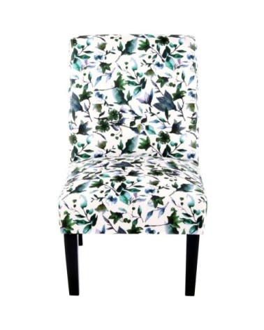 Fauteuil banquette rembourrée tissu à motif bleu