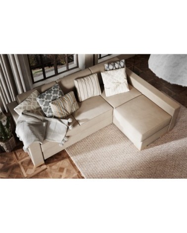 Canapé-lit dangle droit 3 places beige h40cm