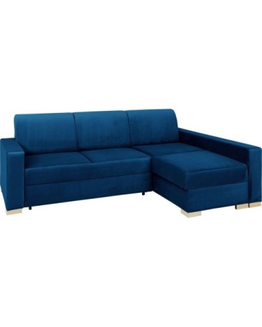 Canapé-lit dangle droit 3 places bleu  h40cm