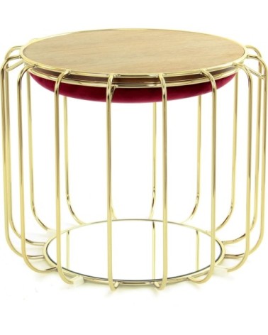 Table dappoint réversible pouf rouge