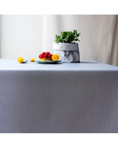 Nappe en coton enduit grise rectangle 160 x 200 cm