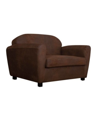 Canapé microfibre aspect cuir vieilli 2 places