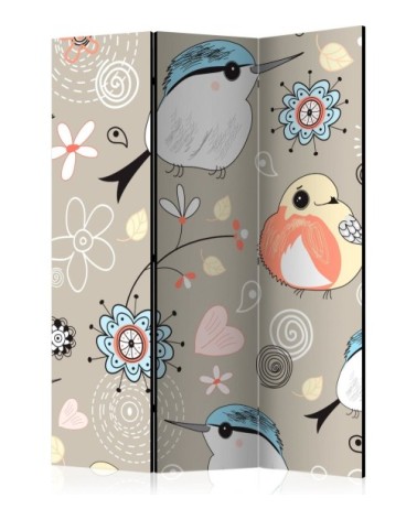 Paravent enfant pattern with birds multicolore 135x172