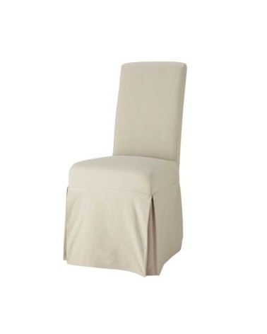 Housse longue de chaise en coton mastic, compatible chaise MARGAUX
