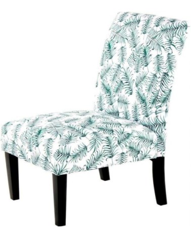 Fauteuil banquette rembourrée tissu à motif bleu