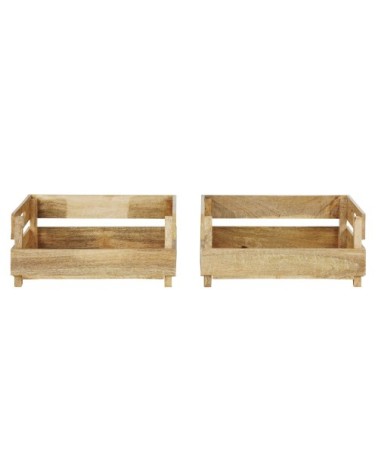Caisses de rangement superposables en bois de manguier (x2)