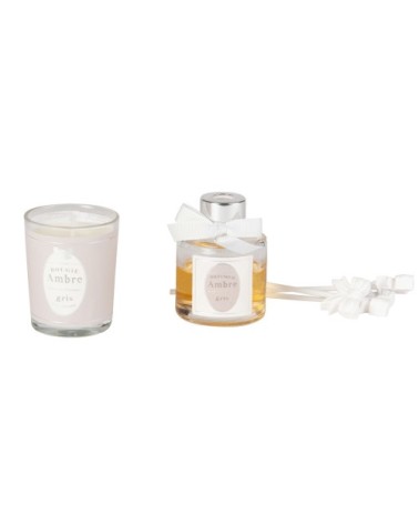 Coffret bougie parfumée et diffuseur de parfum ambre 30 ML