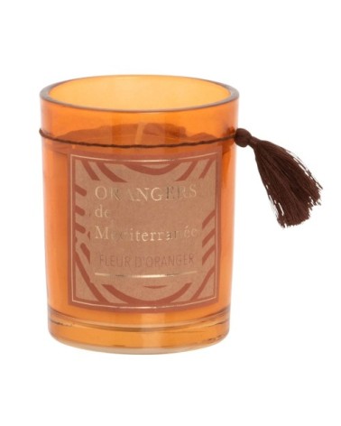 Bougie parfumée en verre teinté marron, 210g