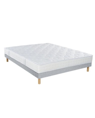 Ensemble Matelas ferme Sommier Tradition Graphic et Pieds 140x190