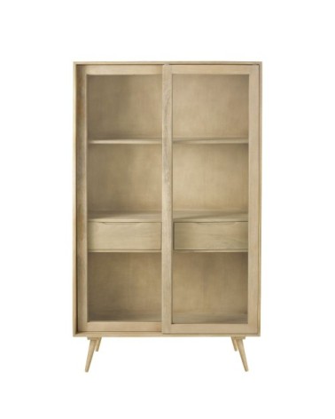 Vitrine vintage 2 portes finition vieillie et grisée