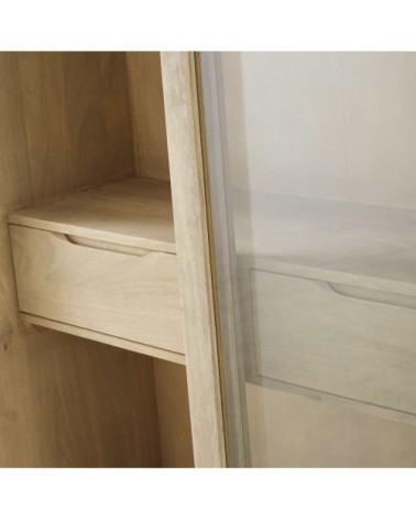 Vitrine vintage 2 portes finition vieillie et grisée