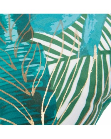 Housse de coussin en velours vert imprimé jungle 40x40