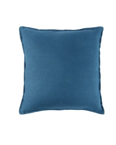 Coussin en lin lavé bleu paon 45x45, OEKO-TEX®