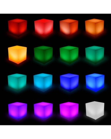 Cube décoratif lumineux LED 40cm 16 couleurs