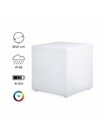 Cube décoratif lumineux LED 40cm 16 couleurs