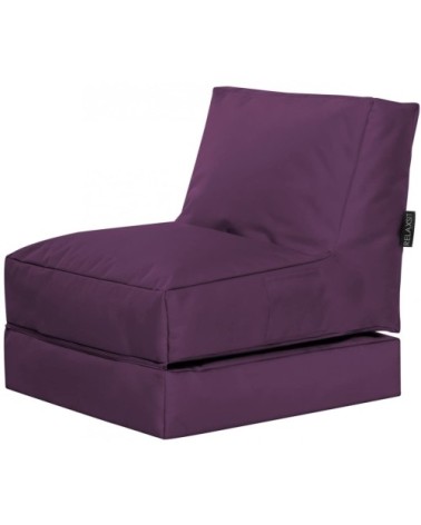 Pouf extérieur uni aubergine dépliable 70x80x90