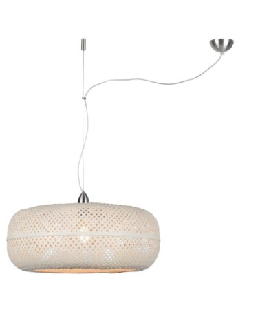 Suspension bambou blanche D60cm