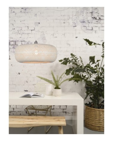 Suspension bambou blanche D60cm