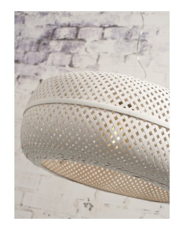 Suspension bambou blanche D60cm