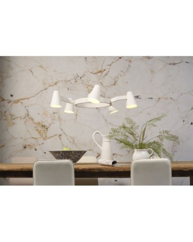 Suspension blanche 5 lampes