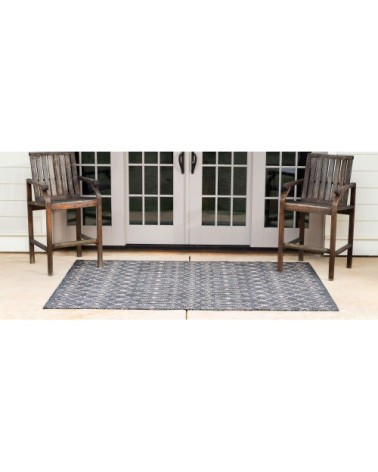 Tapis intérieur/extérieur marron au motif aztèque 120x160