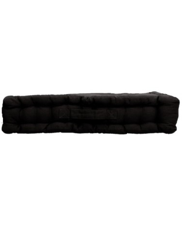 Coussin de sol uni en pur coton noir 50 x 50