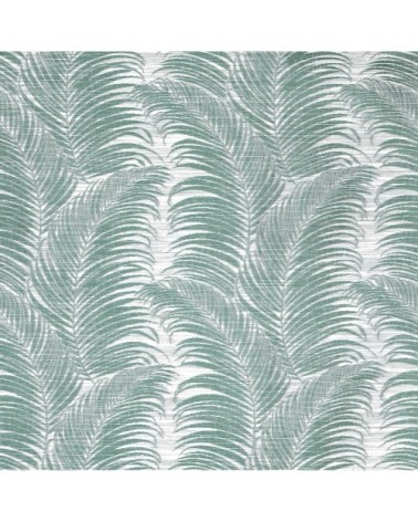 Rideau à oeillets aux motifs palmes polyester bleu 250 x 145