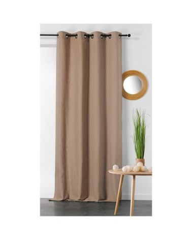 Rideau en coton et chanvre taupe 240 x 135