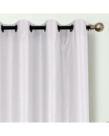 Paire de rideaux obscurcissants zèbre" polyester blanc 260 x 140"