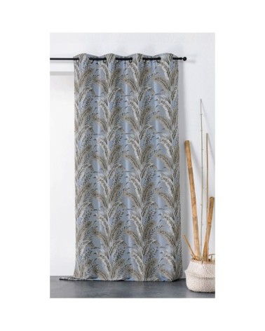 Rideau tendance aux impressions exotiques polyester bleu 245 x 135