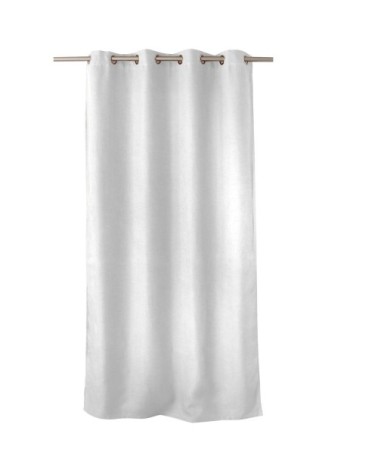 Rideau occultant uni et fileté polyester blanc 240 x 140