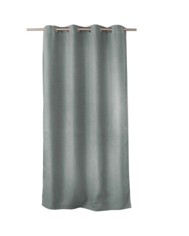 Rideau occultant uni et fileté polyester gris 240 x 140