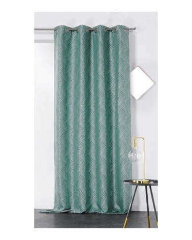 Rideau d'ameublement imprimé art déco polyester vert clair 250 x 135