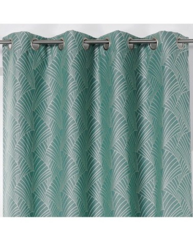 Rideau d'ameublement imprimé art déco polyester vert clair 250 x 135