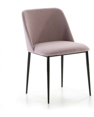 Chaise design rembourrée assise rose pale