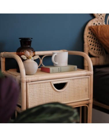 Table de chevet en rotin