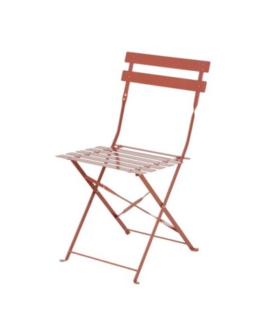 Chaises de jardin pliantes en acier terracotta (x2)