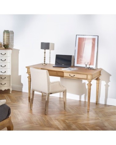 Fauteuil de table en lin Naturel