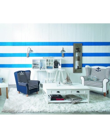 Table basse 2 tiroirs en pin blanc