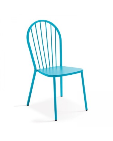 Chaise bistrot de jardin en métal bleu