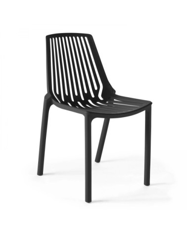 Chaise de jardin ajourée en plastique noir