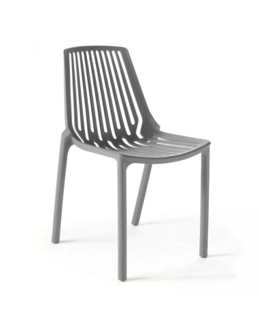 Chaise de jardin ajourée en plastique gris