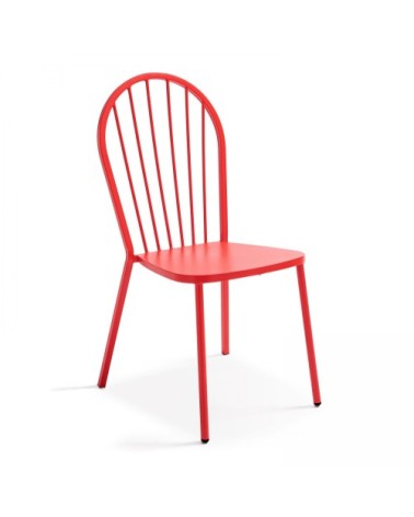 Chaise bistrot de jardin en métal rouge