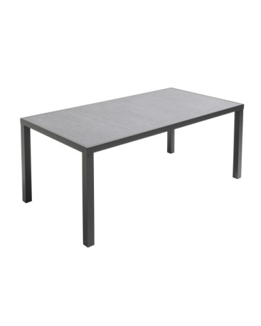 Table de jardin 8 places en céramique anthracite