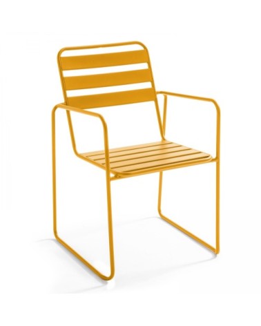 Fauteuil de jardin en acier jaune