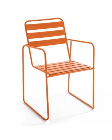 Fauteuil de jardin en acier orange